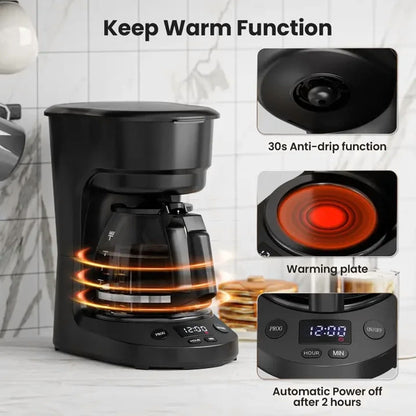 Havato Programmable Coffee Maker with 5-Cup（PROG），Auto-Brew Timer, Keep Warm Function