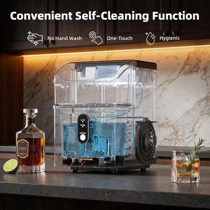 Havato Nugget Ice Maker , 35lbs/24HSoft Chewable Sonic Ice Machine, Self-Cleaning, Quiet Operation, Compact Ice Maker