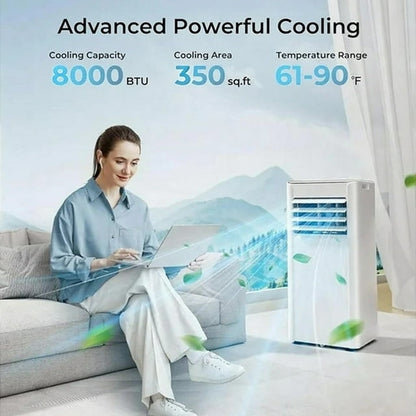 Havato  8,000 BTU Portable Air Conditioners, 4-in-1 Portable AC Unit Up to 350 Sq.Ft, 4 Modes Quiet Air Conditioner with Remote Control, Cool, Fan, Dehumidifier，24H Timer,Bedroom, Office, Apartments