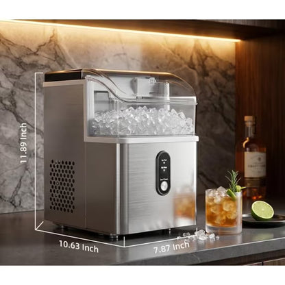 Havato Nugget Ice Maker , 35lbs/24HSoft Chewable Sonic Ice Machine, Self-Cleaning, Quiet Operation, Compact Ice Maker