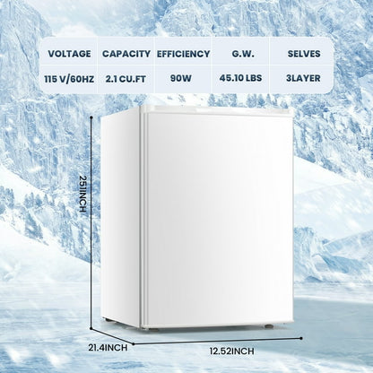 LHRIVER Upright Freezer, Energy Saving 2.1 Cu.ft Single Door Compact Upright Freezer with Reversible Door(White)