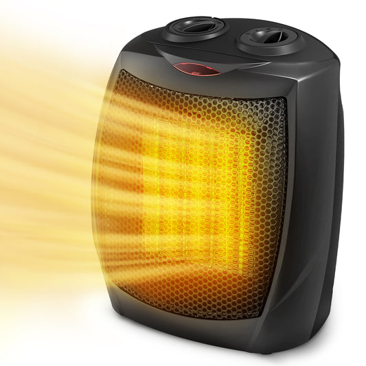 Havato Portable Space Heater for inside, 750W/1500W, ETL Certified, Silent Heating, Ceramic Small Fan Heater, for Home & Dorm (Black)