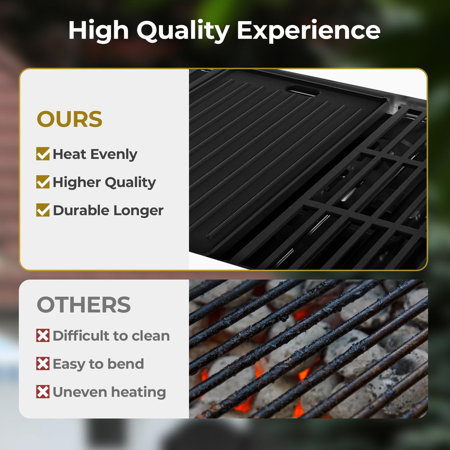 LHRIVER Stainless Steel 4-Burner Gas Grill with Side Burner, 42000BTU Barbecue Propane Grill for Outdoor Patio