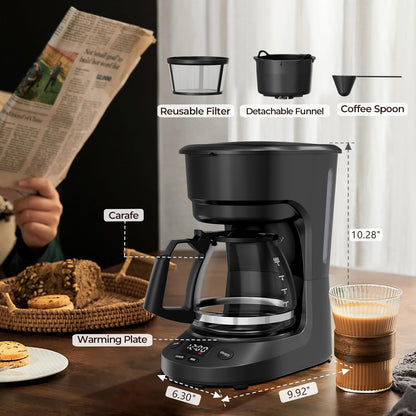 Havato Programmable Coffee Maker with 5-Cup（PROG），Auto-Brew Timer, Keep Warm Function