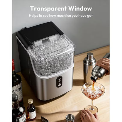 Havato Nugget Ice Maker Countertop, 35lbs/24H, Chewable Nugget Ice Machine with Self-Cleaning Function for Home/Office/Parties