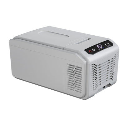 LHRIVER 16QT(15L) Portable Car Refrigerator -68°F~68°F, 12V/24V DC + 100-240V AC Smart Freezer/Cooler Car Fridge w/LCD Panel & Battery Protect for RV