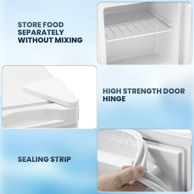 LHRIVER Upright Freezer, Energy Saving 1.1 Cu.ft Single Door Compact Upright Freezer with Reversible Door(White)