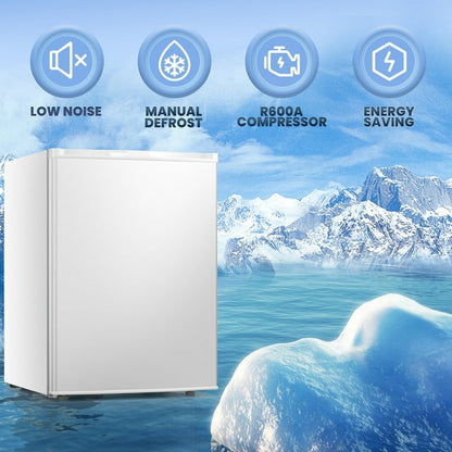 LHRIVER Upright Freezer, Energy Saving 2.1 Cu.ft Single Door Compact Upright Freezer with Reversible Door(White)