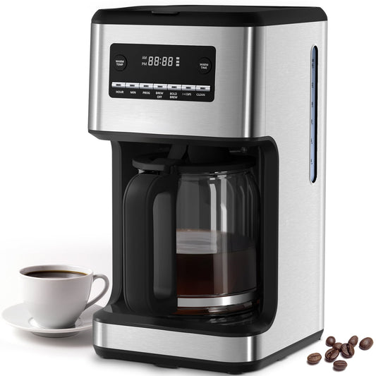 Havato 14-Cup Drip Coffee Maker, Stylish and Compact, Home/Kitchen/Coffee Shop,Silver