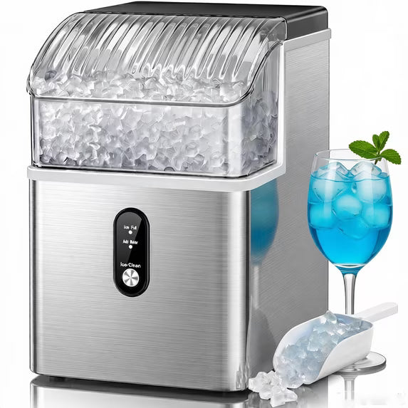Havato Nugget Ice Maker Countertop, 35lbs/24H, Chewable Nugget Ice Machine with Self-Cleaning Function for Home/Office/Parties