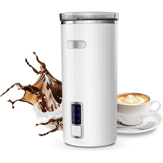 Havato Milk Frother, 6-in-1 Electric Milk Steamer, Automatic Warm and Cold Foam Maker with Stainless Steel Inner Tank, for Latte, Cappuccinos, Macchiato (White)
