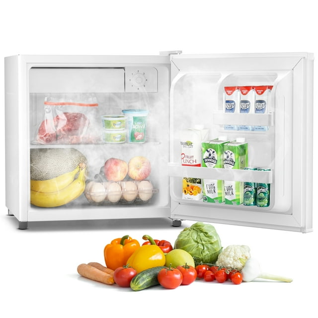 LHRIVER Upright Freezer, Energy Saving 1.1 Cu.ft Single Door Compact Upright Freezer with Reversible Door(White)