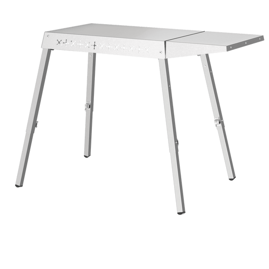 LHRIVER 304 Stainless Steel BBQ Grill Table, Adjustable Legs BBQ Grill Stand for Tabletop Griddle