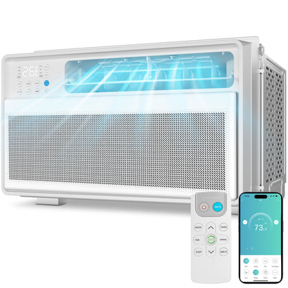 LHRIVER 8,100BTU (12,000BTU ASHRAE) Window Air Conditioner, Wifi, Dehumidifier and Fan, 24H Timer, Energy-Saving and Low Noise