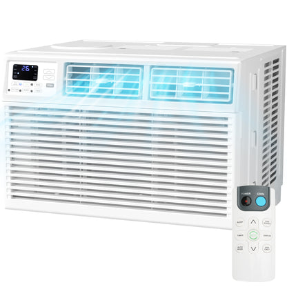 LHRIVER 8000 BTU Window Air Conditioner, Remote Control, 6 In 1, 350 Sq. Ft