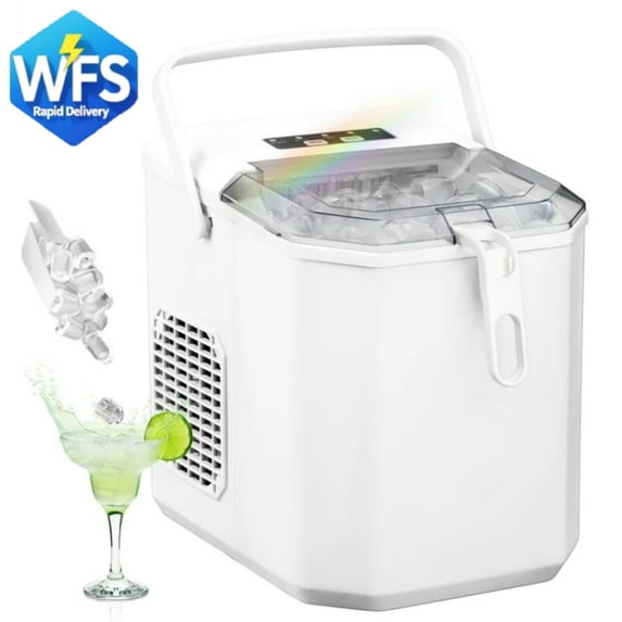 LHRIVER Portable Compact Ice Maker, Portable Ice Machine with Handle ...