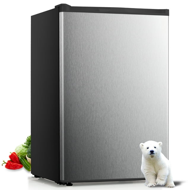 LHRIVER Upright Freezer, Energy Saving 3.0 Cu.ft Single Door Compact Upright Freezer with Reversible Door(Silver)
