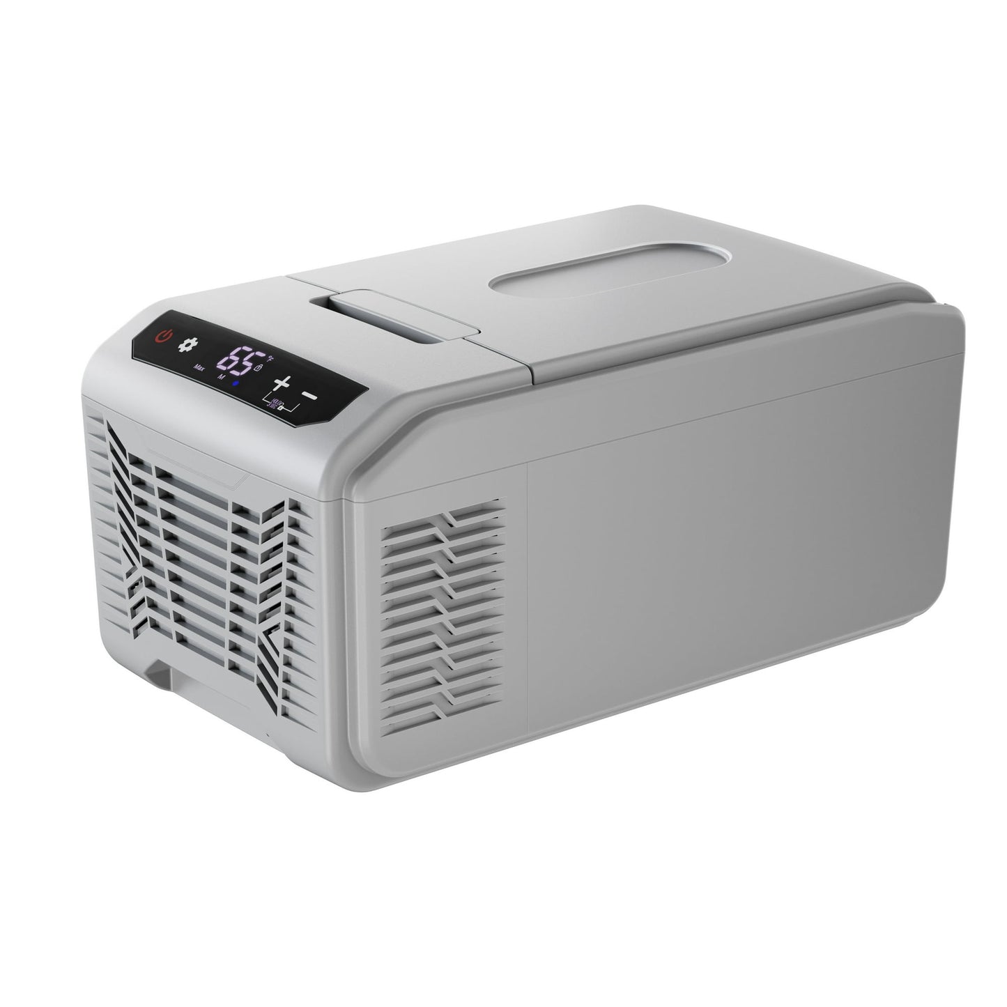 LHRIVER 16QT(15L) Portable Car Refrigerator -68°F~68°F, 12V/24V DC + 100-240V AC Smart Freezer/Cooler Car Fridge w/LCD Panel & Battery Protect for RV