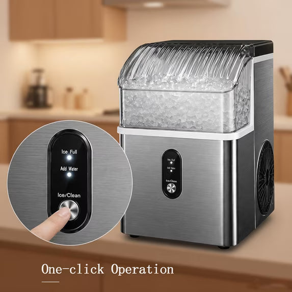 Havato Nugget Ice Maker Countertop, 35lbs/24H, Chewable Nugget Ice Machine with Self-Cleaning Function for Home/Office/Parties