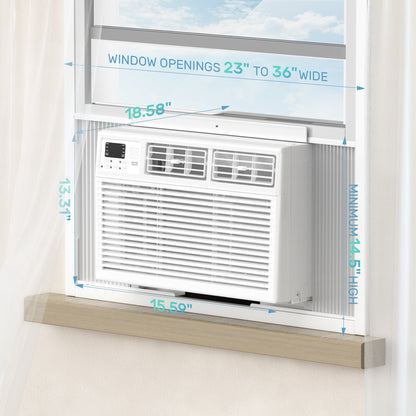 LHRIVER 8000 BTU Window Air Conditioner, Remote Control, 6 In 1, 350 Sq. Ft