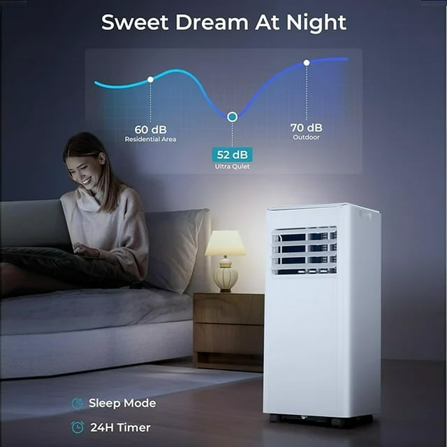 Havato  8,000 BTU Portable Air Conditioners, 4-in-1 Portable AC Unit Up to 350 Sq.Ft, 4 Modes Quiet Air Conditioner with Remote Control, Cool, Fan, Dehumidifier，24H Timer,Bedroom, Office, Apartments