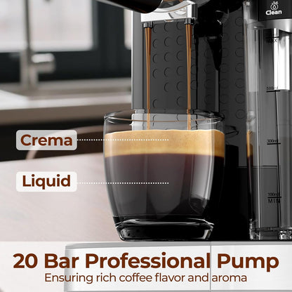 Havato 20 Bar Pressure Espresso Machine with 1.7L Removable Water Tank, Coffee Maker,Automatic Milk Frother.Touch Screen,Stainless Steel,3 types of coffee