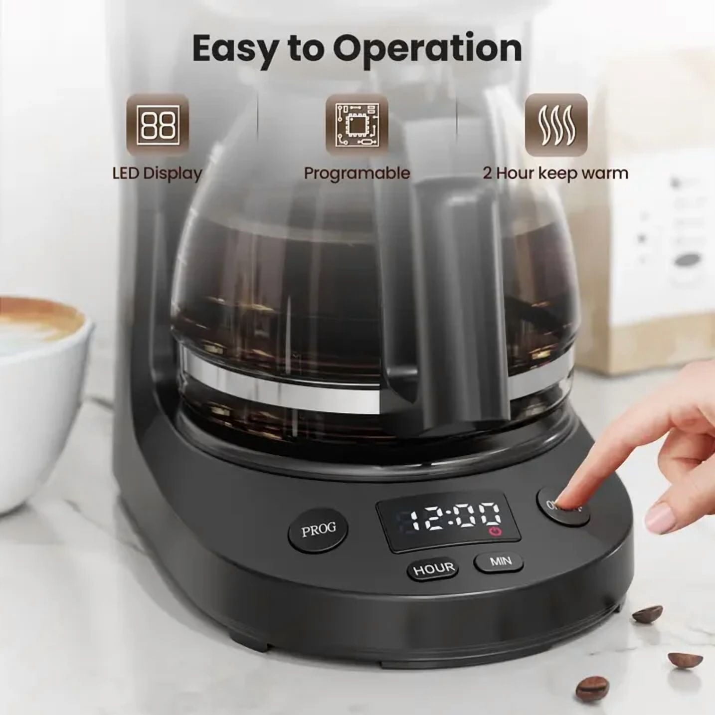 Havato Programmable Coffee Maker with 5-Cup（PROG），Auto-Brew Timer, Keep Warm Function