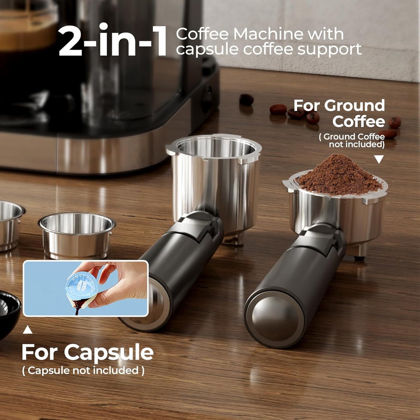 Havato 20 Bar Pressure Espresso Machine with 1.7L Removable Water Tank, Coffee Maker,Automatic Milk Frother.Touch Screen,Stainless Steel,3 types of coffee