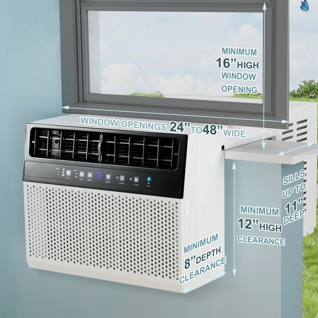 LHRIVER 6,300 BTU (10,000BTU ASHRAE) Window Air Conditioner, Dehumidifier and Fan, 24H Timer, Energy-Saving and Low Noise