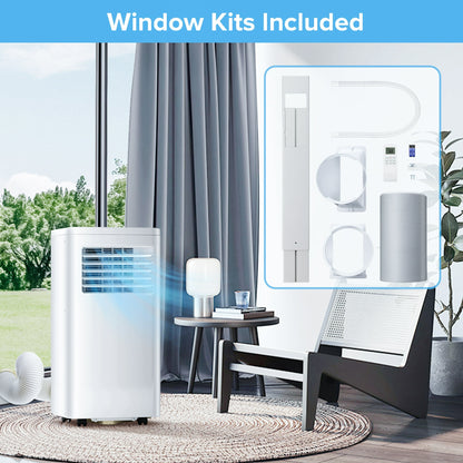 LHRIVER Portable Air Conditioners with Window Kits 5000BTU (8000 BTU ASHRAE), Dehumidifier, 2 Fan Speeds, AC Unit for Room