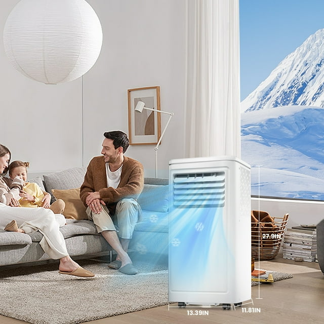 LHRIVER Portable Air Conditioner 6000BTU (10000 BTU ASHARE) , Remote Control, Cools 300sq. ft, Quiet Operation,Window Fan,24H Timer, 2 Fan Speed for Bedroom Office Home Dorm